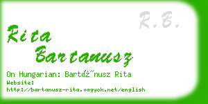 rita bartanusz business card